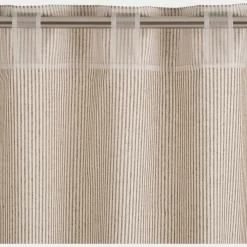 Rideau à pattes cachées en coton à rayures 130x250cm - beige