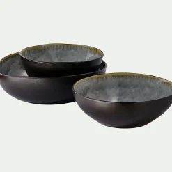 Saladier en grès émail réactif D33cm - gris