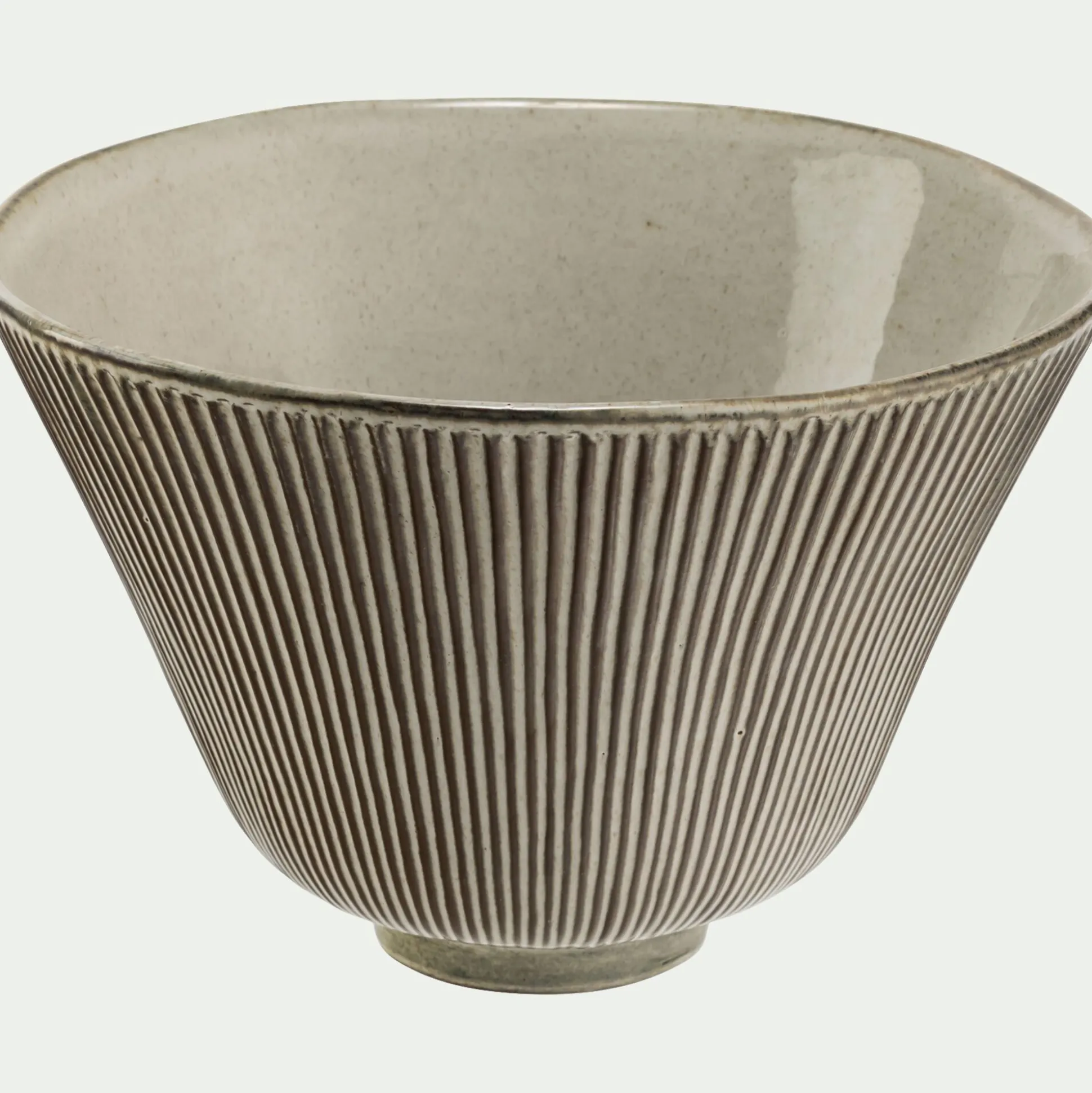 Saladier en grès réactif D24cm - marron écorce