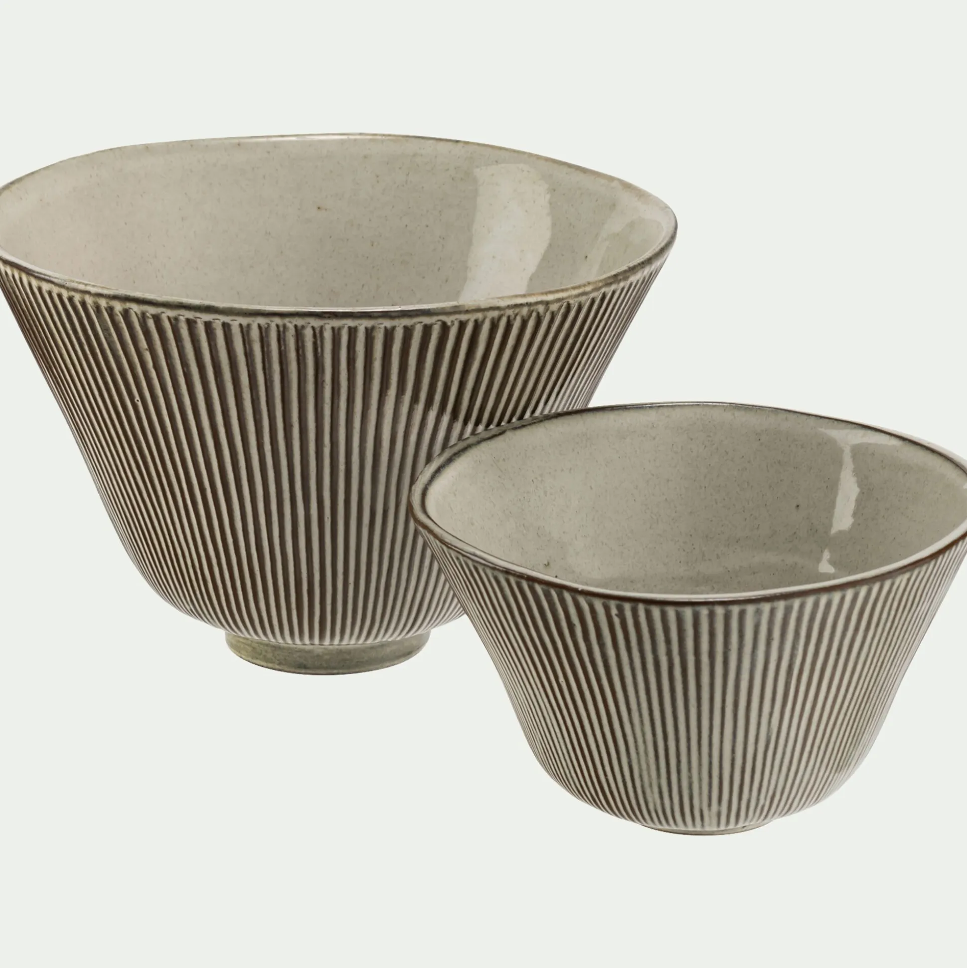 Saladier en grès réactif D24cm - marron écorce