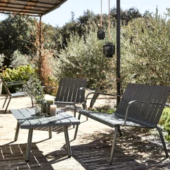 Salon de jardin en aluminium - vert cèdre (3 places)