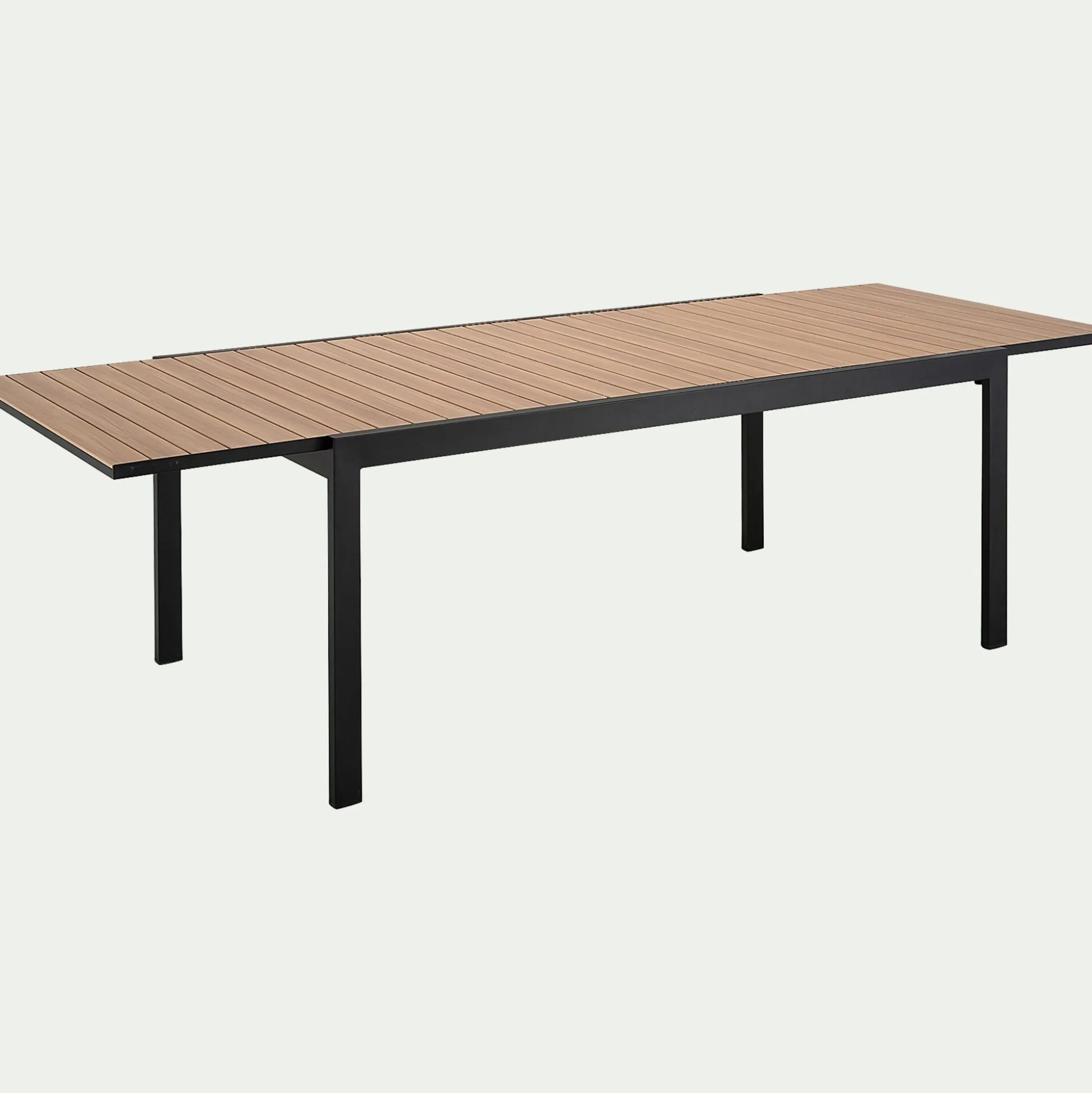 Salon de jardin repas extensible en aluminium - noir