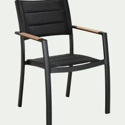 Salon de jardin repas extensible en aluminium - noir