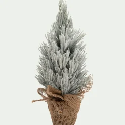 Sapin artificiel à poser enneigé H30cm - blanc