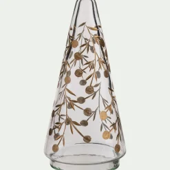 Sapin déco à poser en verre H19cm - transparent