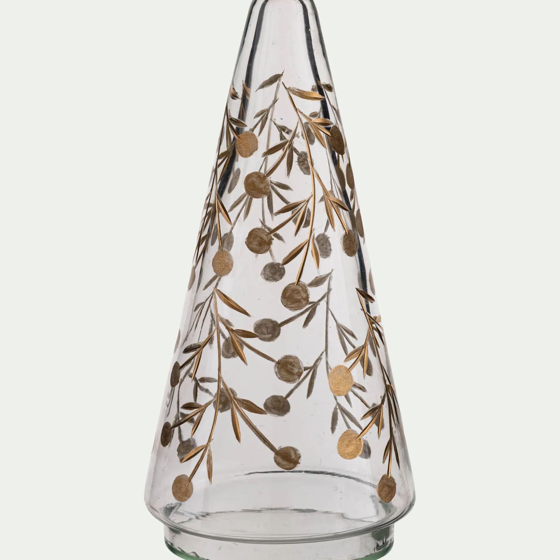 Sapin déco à poser en verre H19cm - transparent