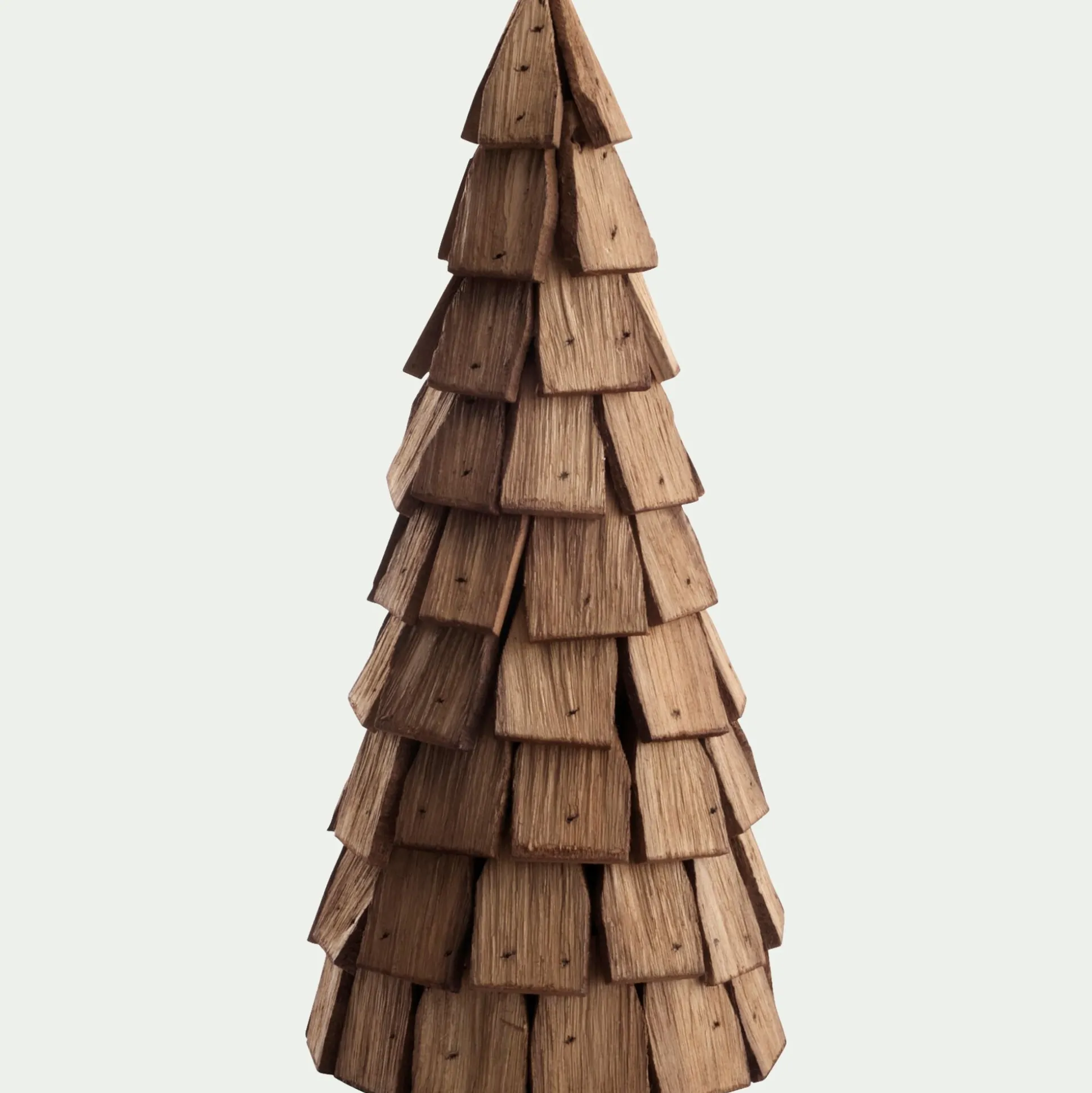 Sapin décoratif à poser en bois de paulownia H40cm - naturel