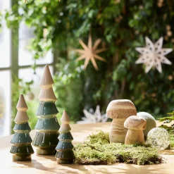 Sapin décoratif à poser en céramique H15,9cm - vert