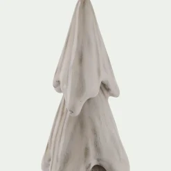 Sapin décoratif à poser en porcelaine H19cm - beige