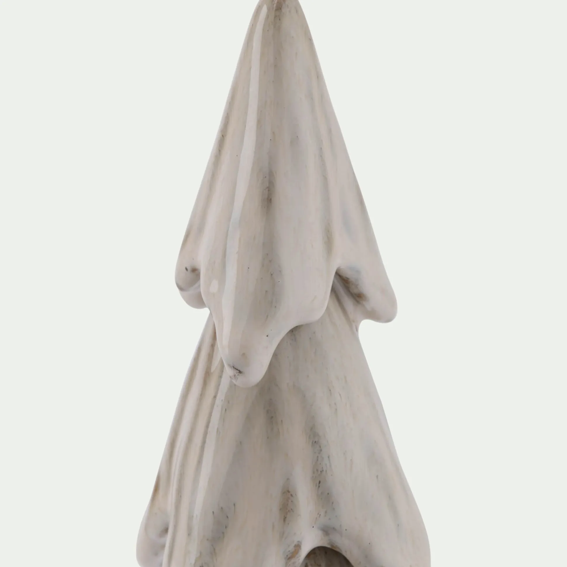 Sapin décoratif à poser en porcelaine H19cm - beige