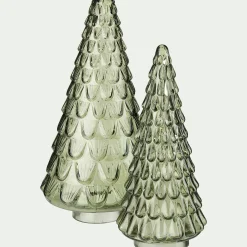 Sapin décoratif à poser en verre H23cm - vert