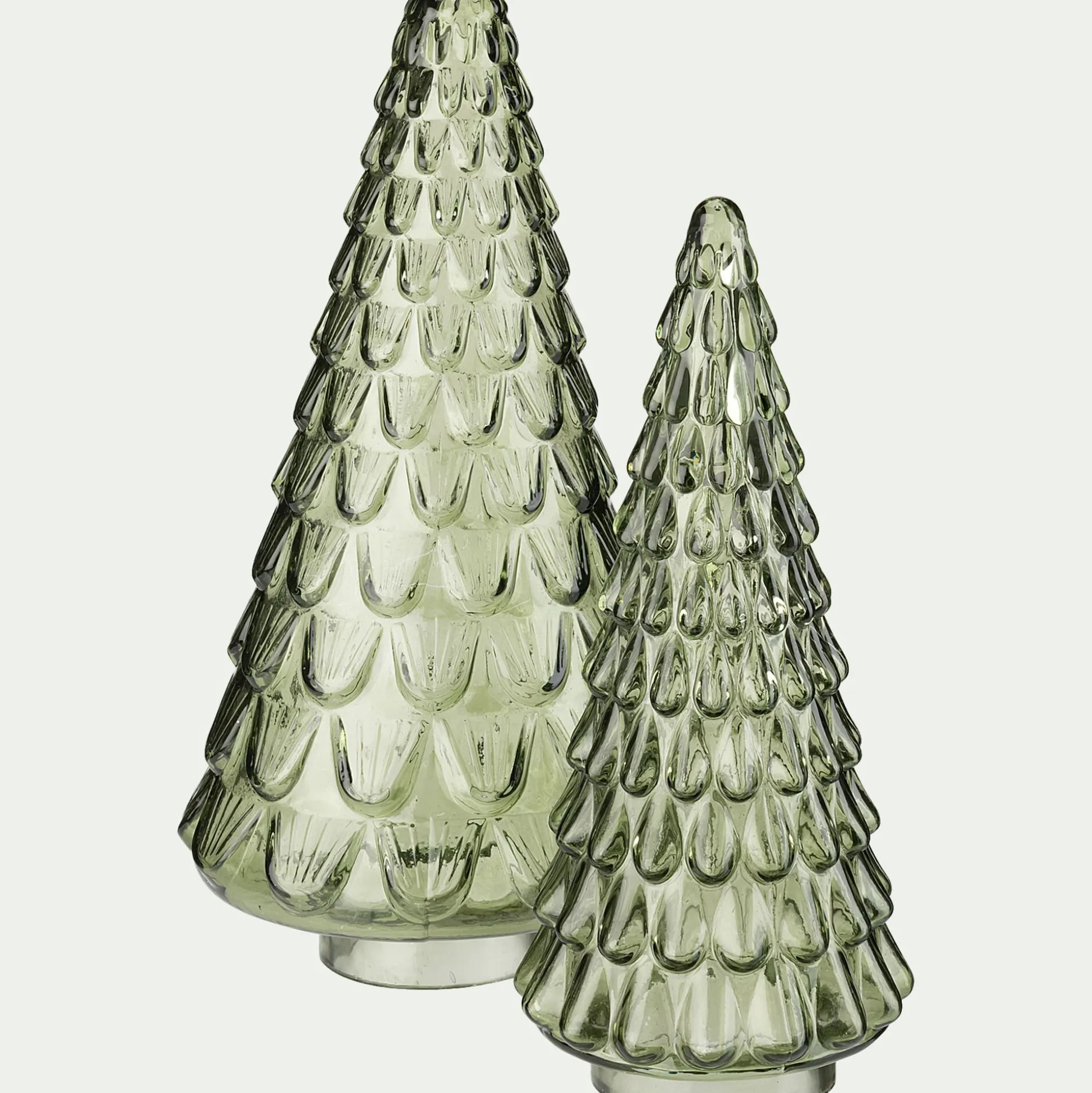 Sapin décoratif à poser en verre H23cm - vert