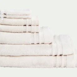 Serviette de bain bouclette en coton - blanc ventoux 50x100cm