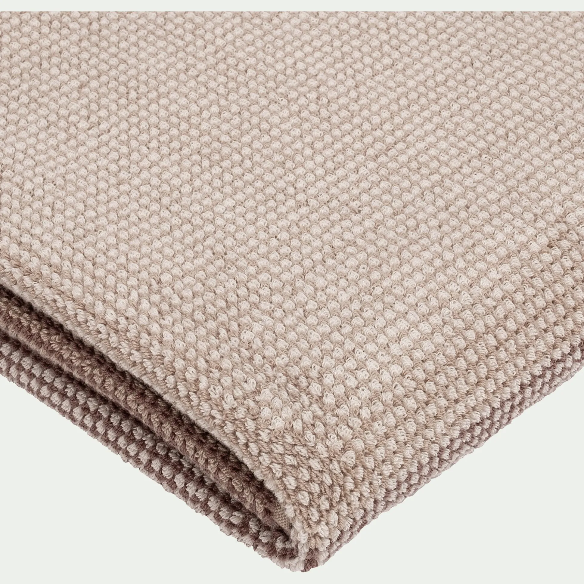 Serviette de toilette bouclette jacquard en coton - beige alpilles 50x100cm