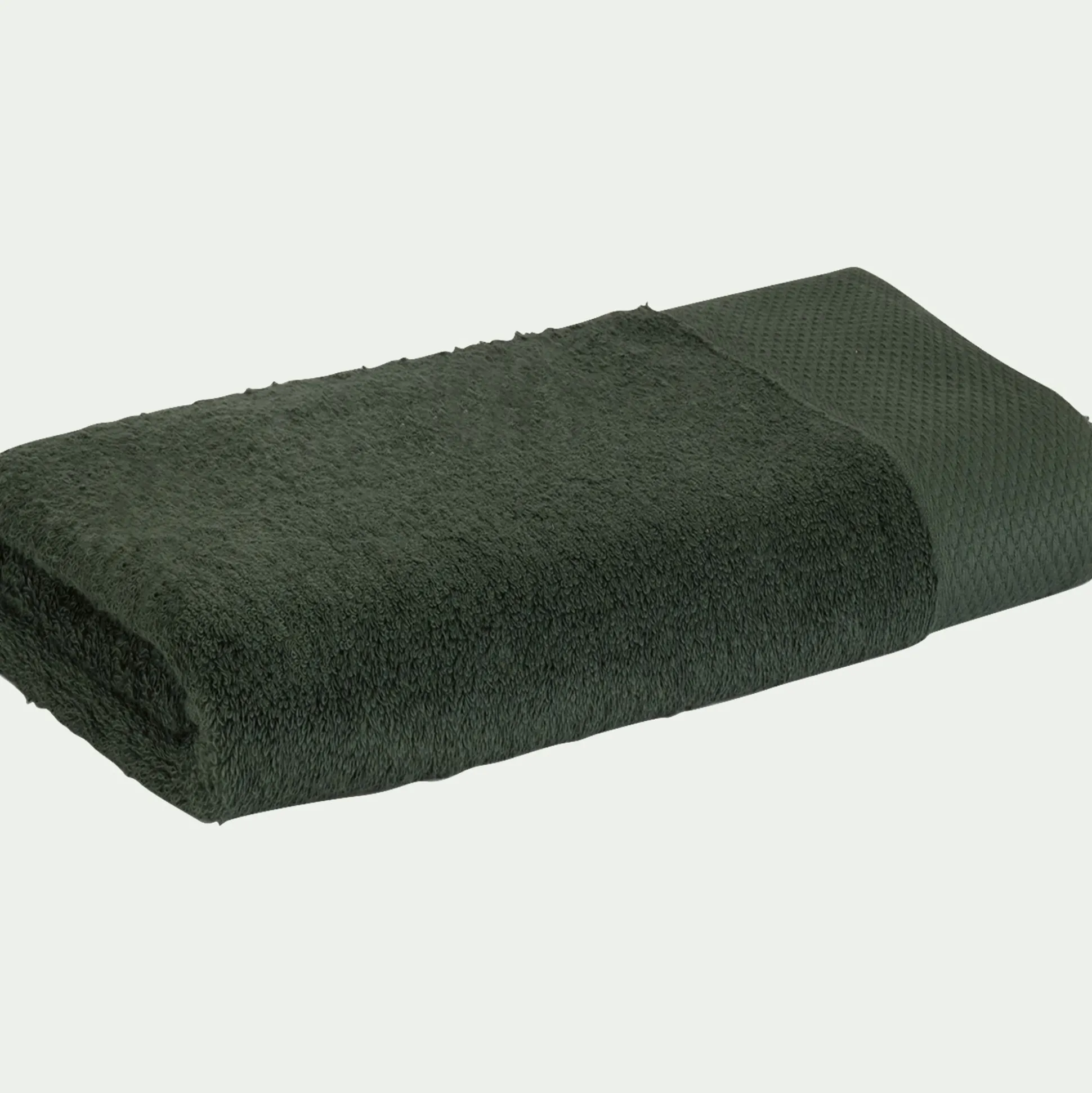 Serviette de toilette en coton peigné - vert cèdre 50x100cm