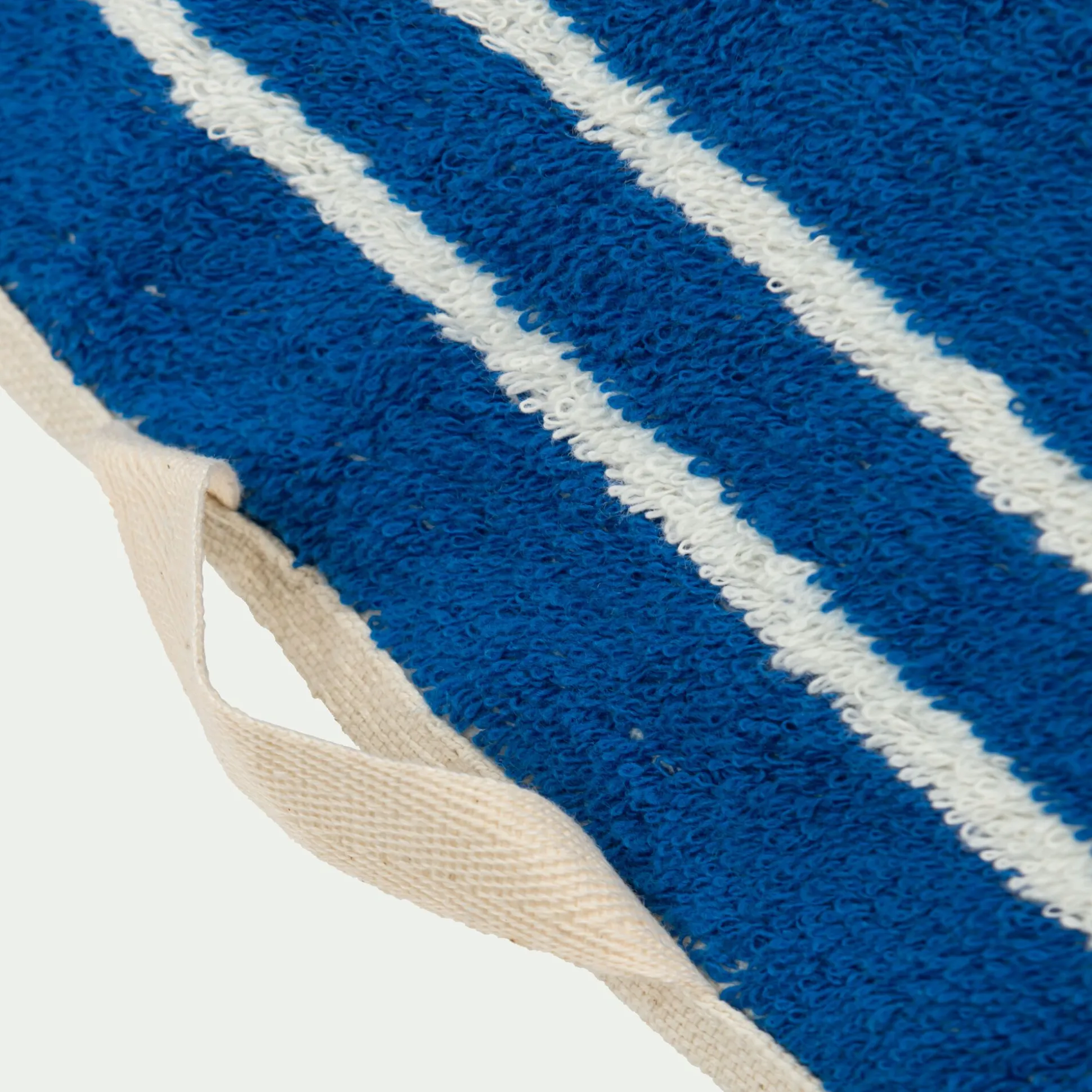 Serviette de toilette en coton à rayures 50x100cm - bleu
