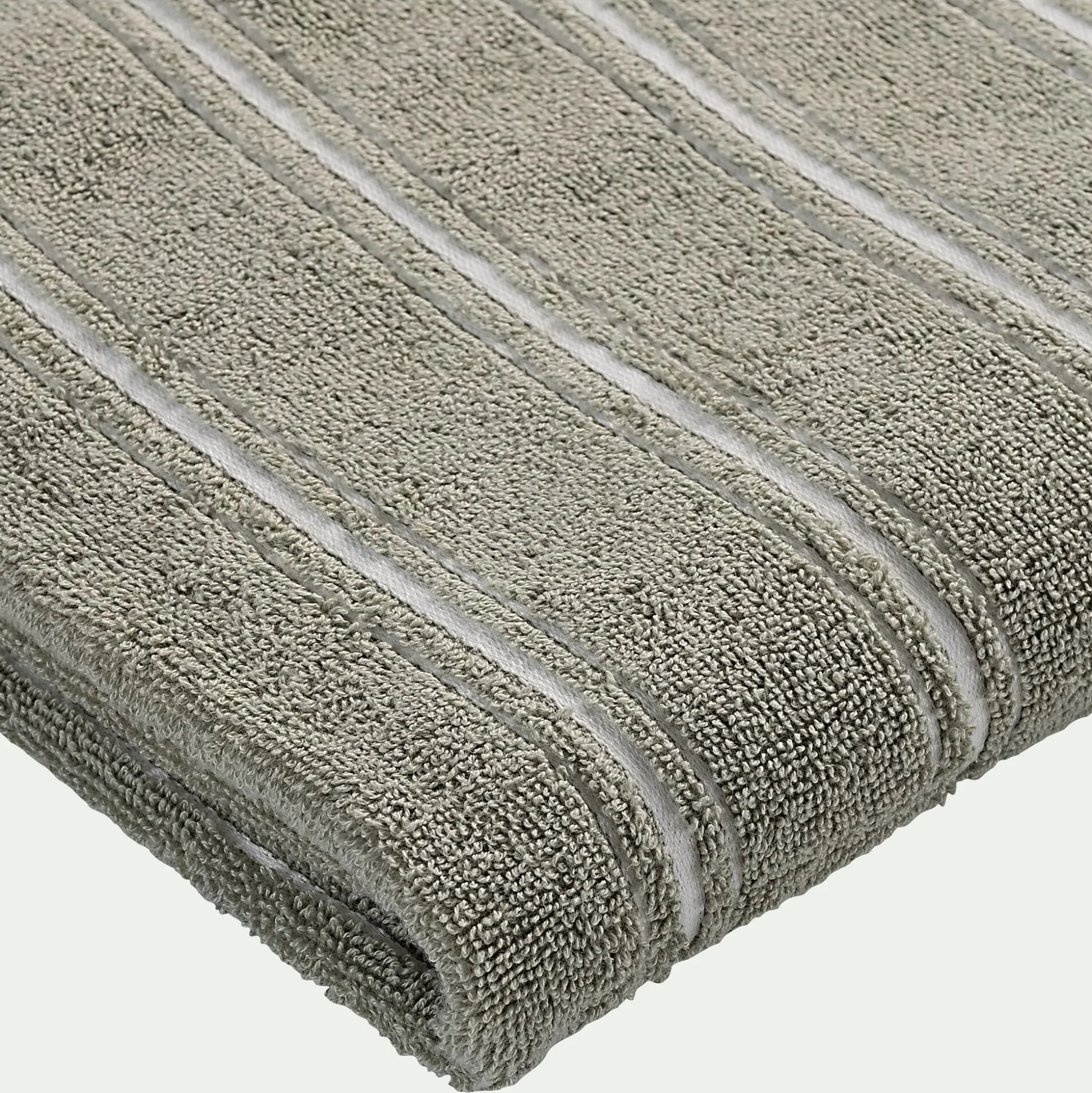 Serviette de toilette en coton - vert olivier 50x100cm
