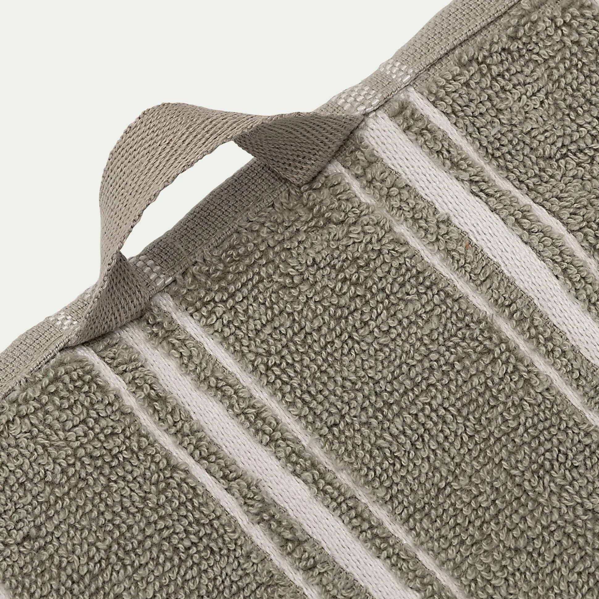 Serviette de toilette en coton - vert olivier 50x100cm