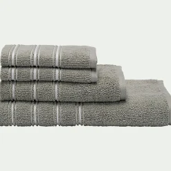 Serviette de toilette en coton - vert olivier 50x100cm