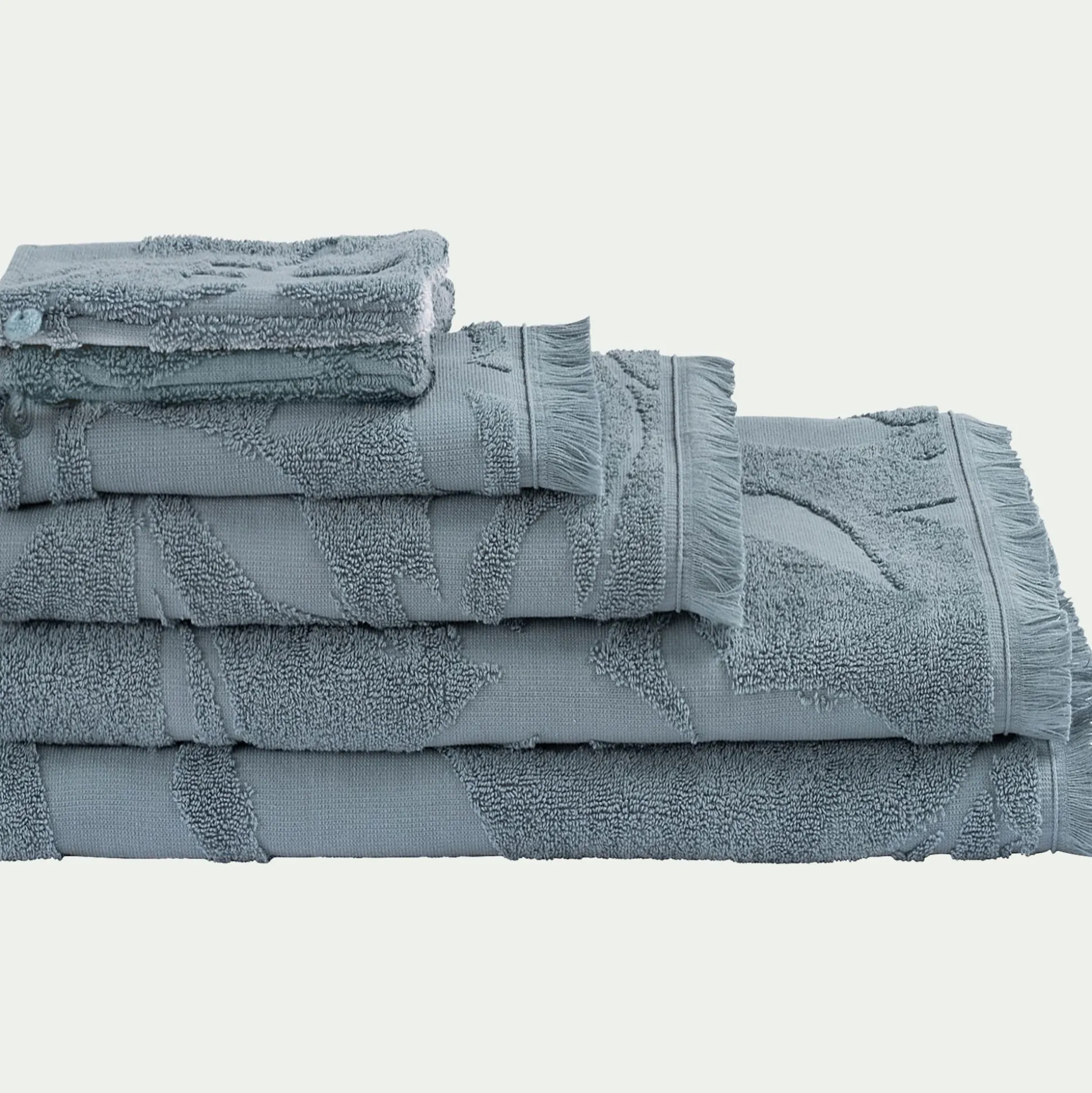 Serviette de toilette en coton - bleu calaluna 50x100cm