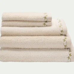 Serviette de toilette en coton - beige 50x100cm