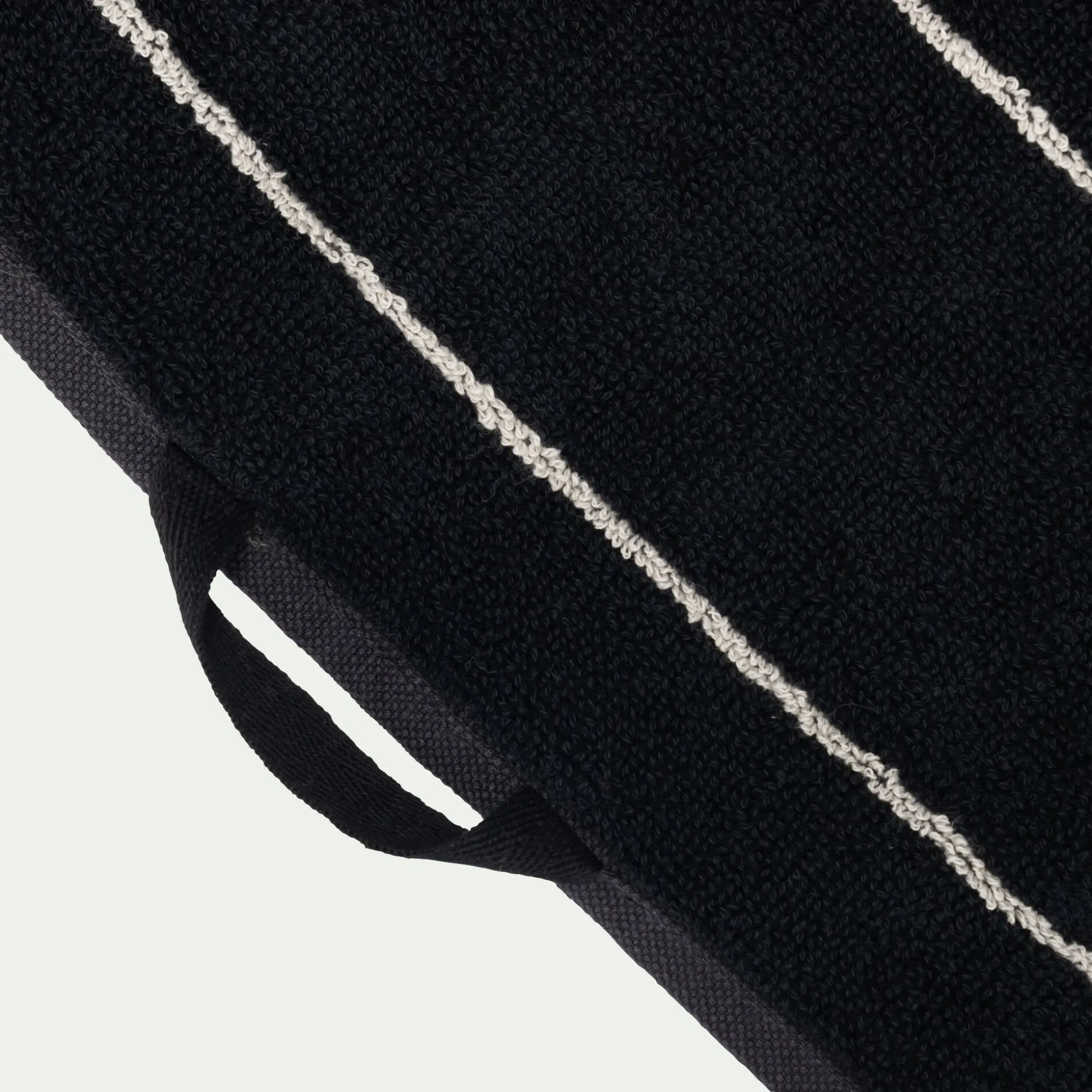 Serviette de toilette rayée en coton 50x100cm - noir