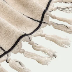 Serviette de toilette rayée en coton 50x100cm - beige