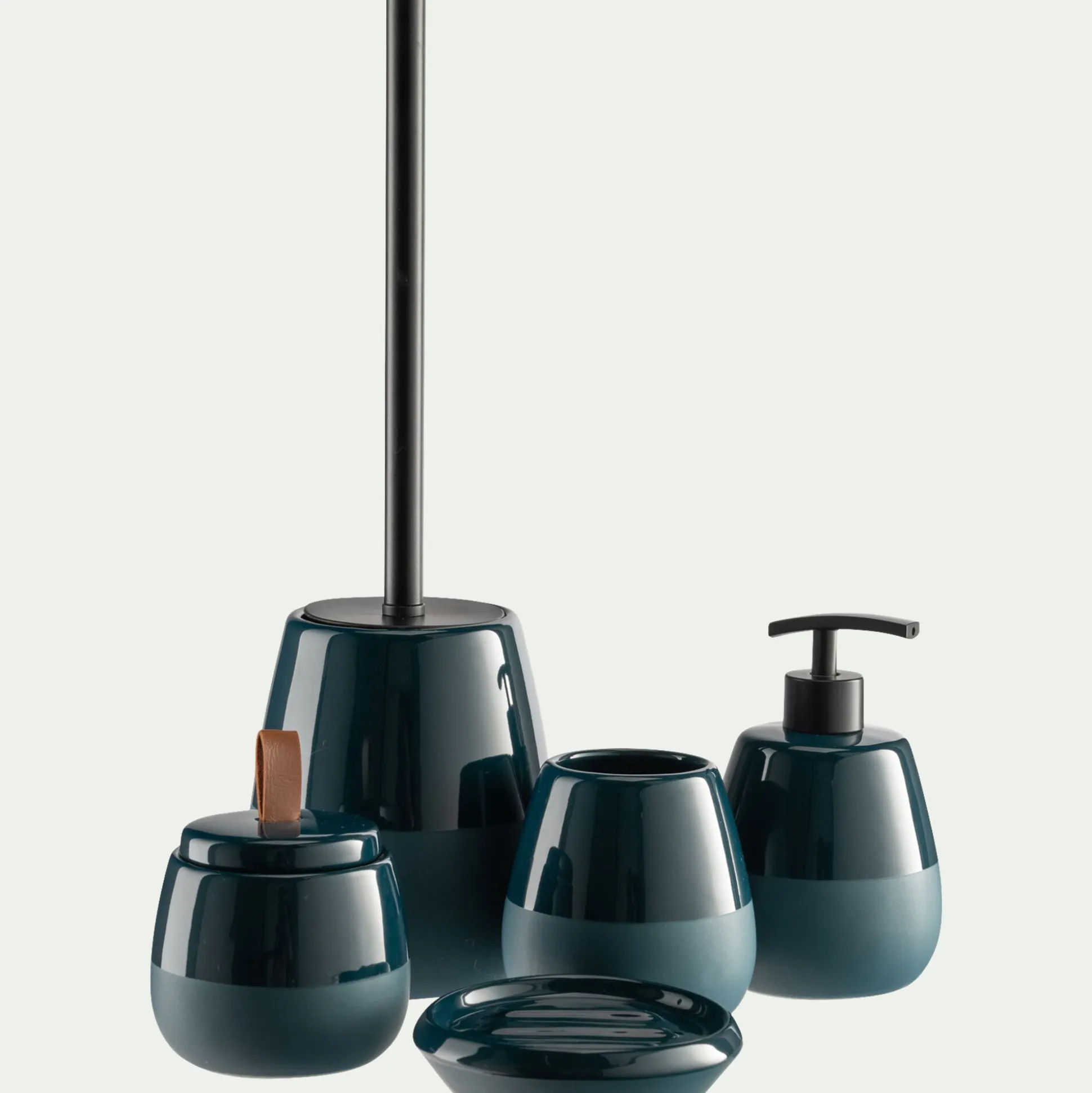 Set de salle de bain en grès - bleu figuerolles