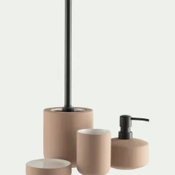 Set de salle de bain en grès - rose