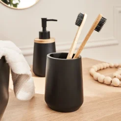 Set de salle de bain en polyresine - noir