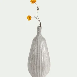 Soliflore en faïence H31,5cm - beige