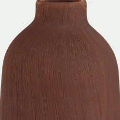 Solifore en faïence H27cm - brun rustrel
