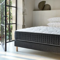 Sommier tapissier 140x190cm - gris anthracite
