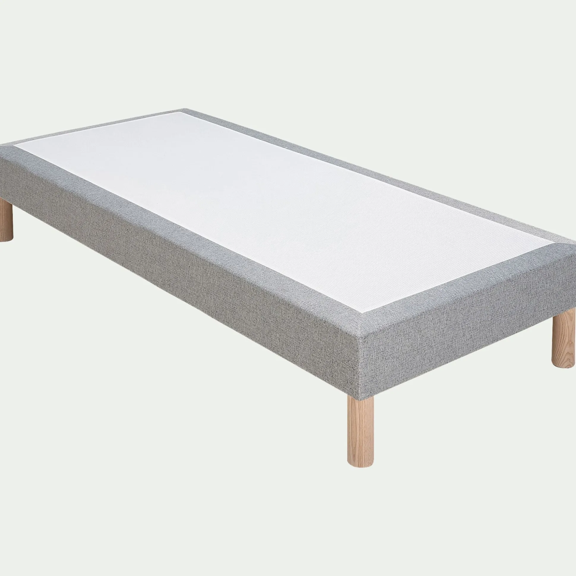 Sommier tapissier 90x200cm - gris clair