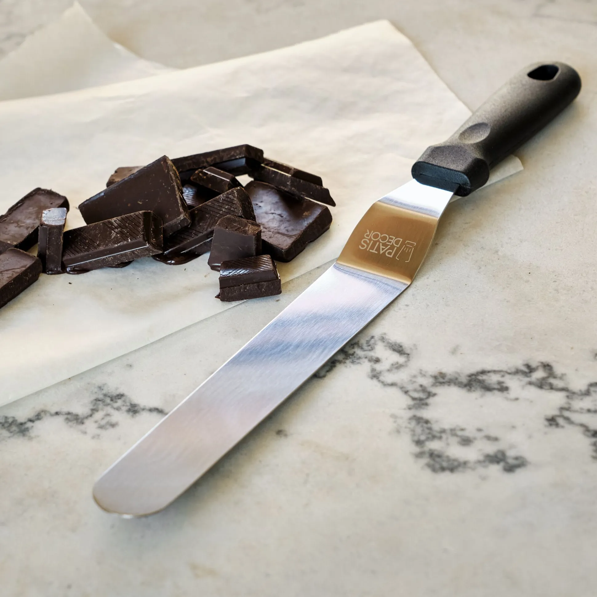 Spatule coudée en inox L25cm - argenté
