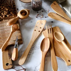 Spatule galbée en bois d'olivier L30.5cm