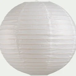 Suspension boule japonaise non électrifiée en papier de riz D40cm - blanc