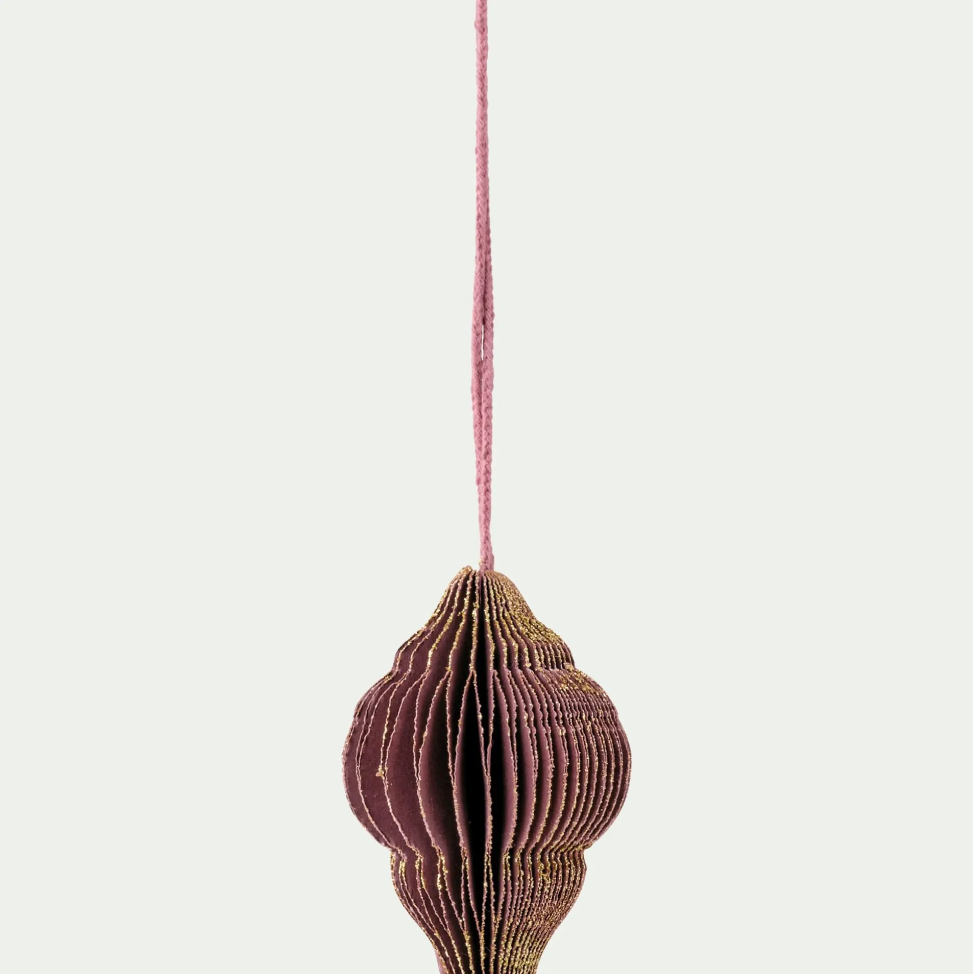 Suspension de Noël en papier H8cm - rouge prune