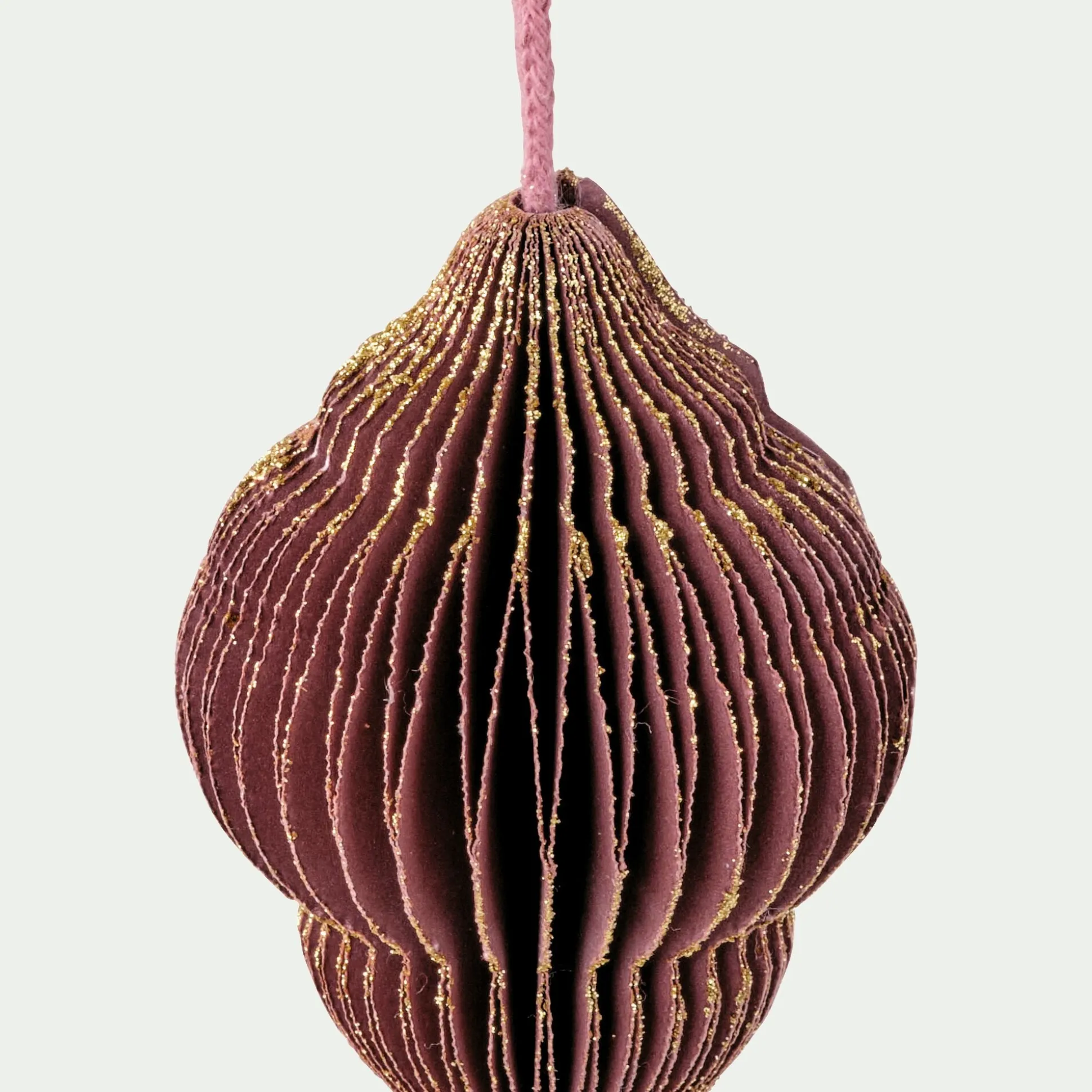 Suspension de Noël en papier H8cm - rouge prune