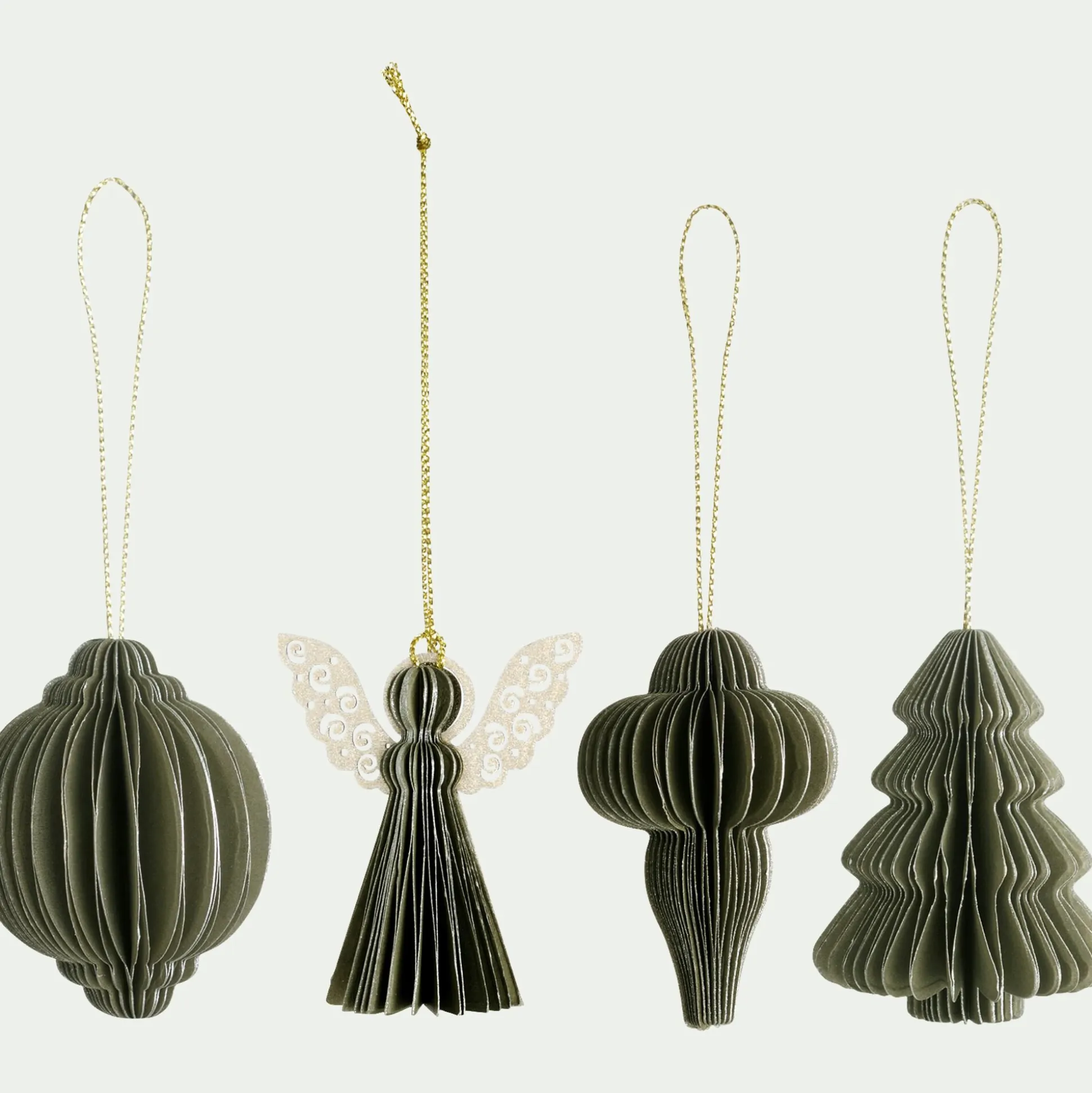 Suspension de Noël en papier H6cm - doré (modèle aléatoire)
