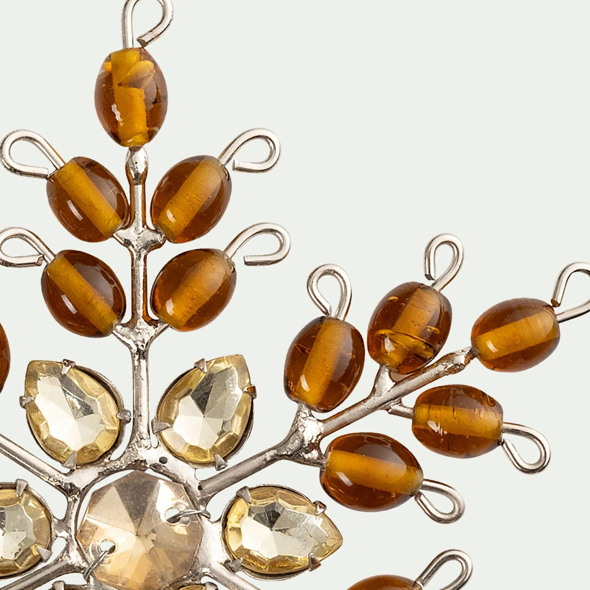 Suspension de Noël étoile en perles de verre H11,5cm - doré