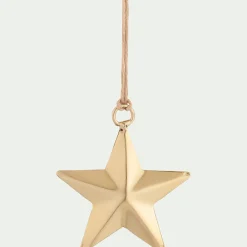 Suspension de Noël étoile métallisée dorée