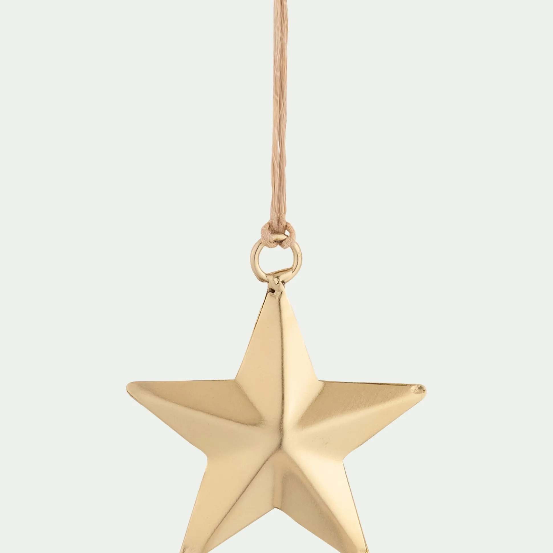 Suspension de Noël étoile métallisée dorée