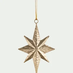 Suspension de Noël étoile métallisée H17cm - doré
