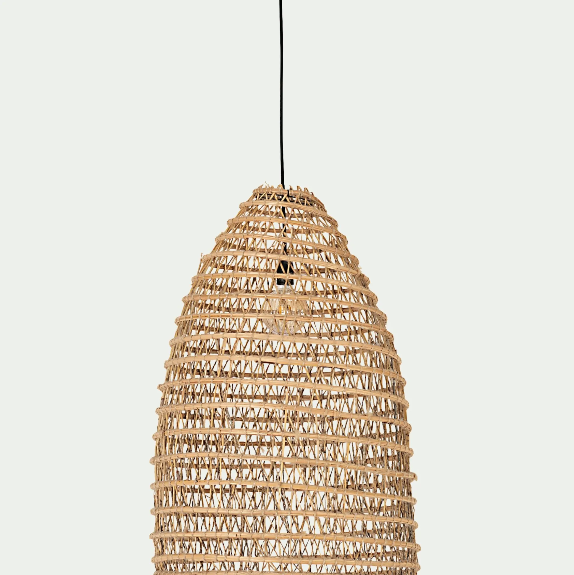 Suspension extérieure électrifiée en fibre de palmier D45xH80cm - naturel