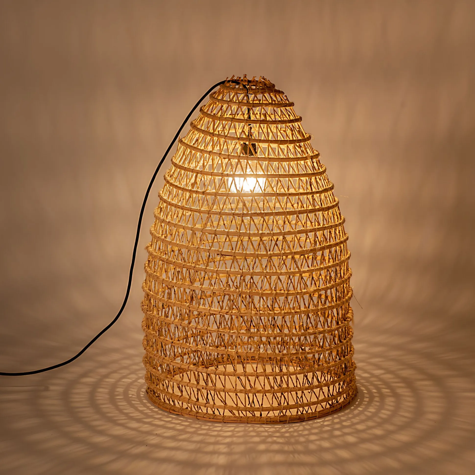 Suspension extérieure électrifiée en fibre de palmier D45xH80cm - naturel