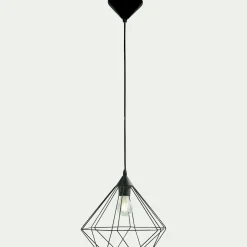 Suspension éléctrifiée géométrique E27 en acier D32,5cm - noir