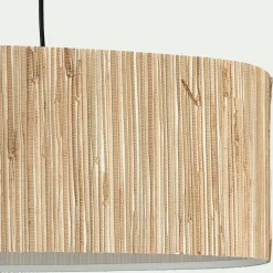 Suspension électrifiée 2 ampoules en acier et algues H120cm - naturel