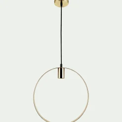 Suspension électrifiée cylindrique E27 en acier D35cm - doré