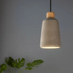 Suspension électrifiée E27 en ciment H27,70cm - gris